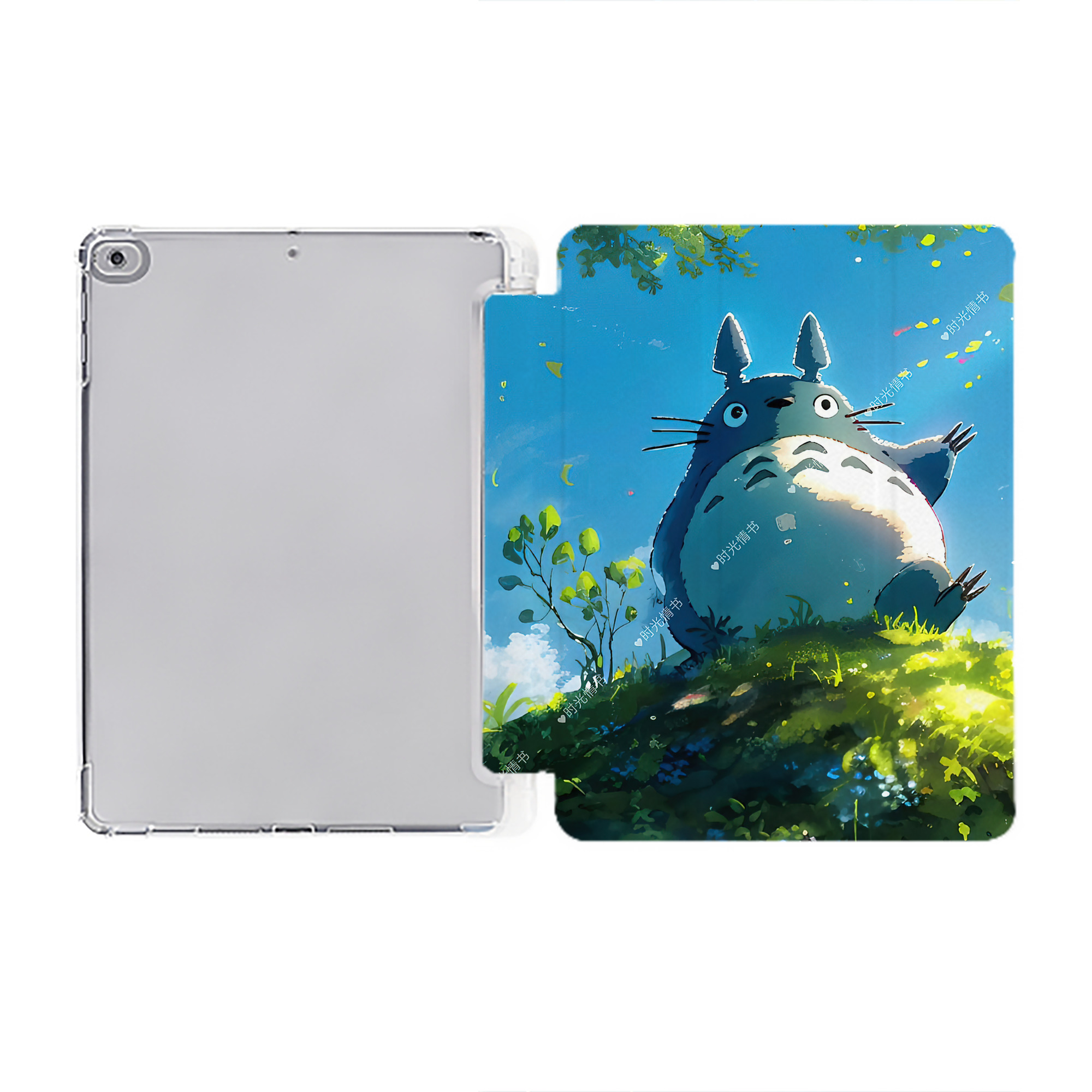 （画像用） となりのトトロ 草壁メイ 草壁サツキ My Neighbor Totoro Satsuki Kusakabe Mei Kusakabe IPad ケース ペン収納付き 三つ折りスタンド PUレザー×シリコン 対応機種9.5/10.5/10.9インチ